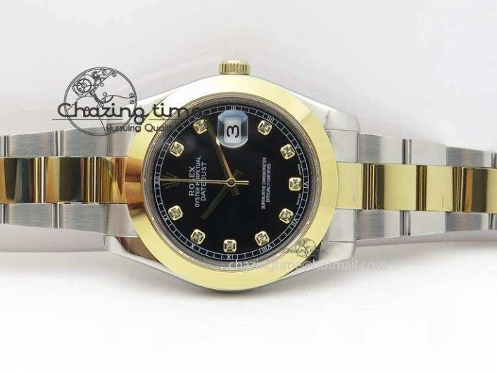 Best AAA Replica Sites 3978 On Bracelet Dial Black 116203 Best Diamond SS Oyster DateJust YG A UrbanStyle Edition BP-Maker 36MM 1225